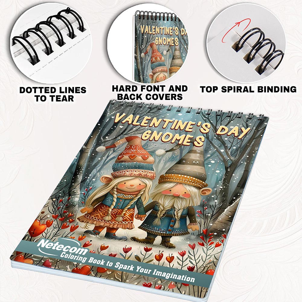Netecom Valentine's Day Gnomes Coloring Pages for Adults