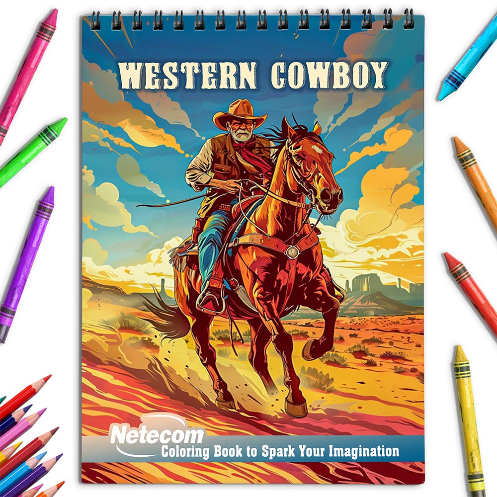 Netecom Western Cowboy Coloring Book for Adults