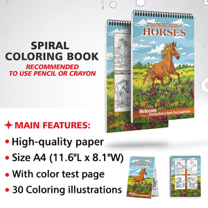 Netecom Wonderful World of Horses Coloring Sheets for Adults