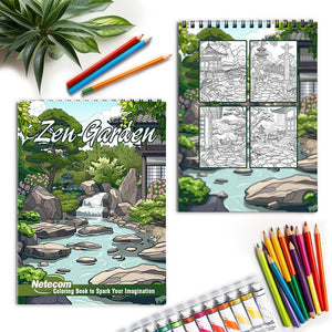 Netecom Zen Garden Spiral Coloring Book for Adults