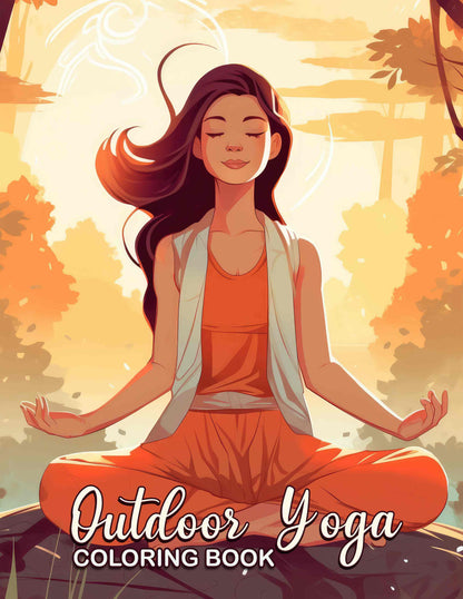 Outdoor Yoga 30 Pages Printable Coloring Book