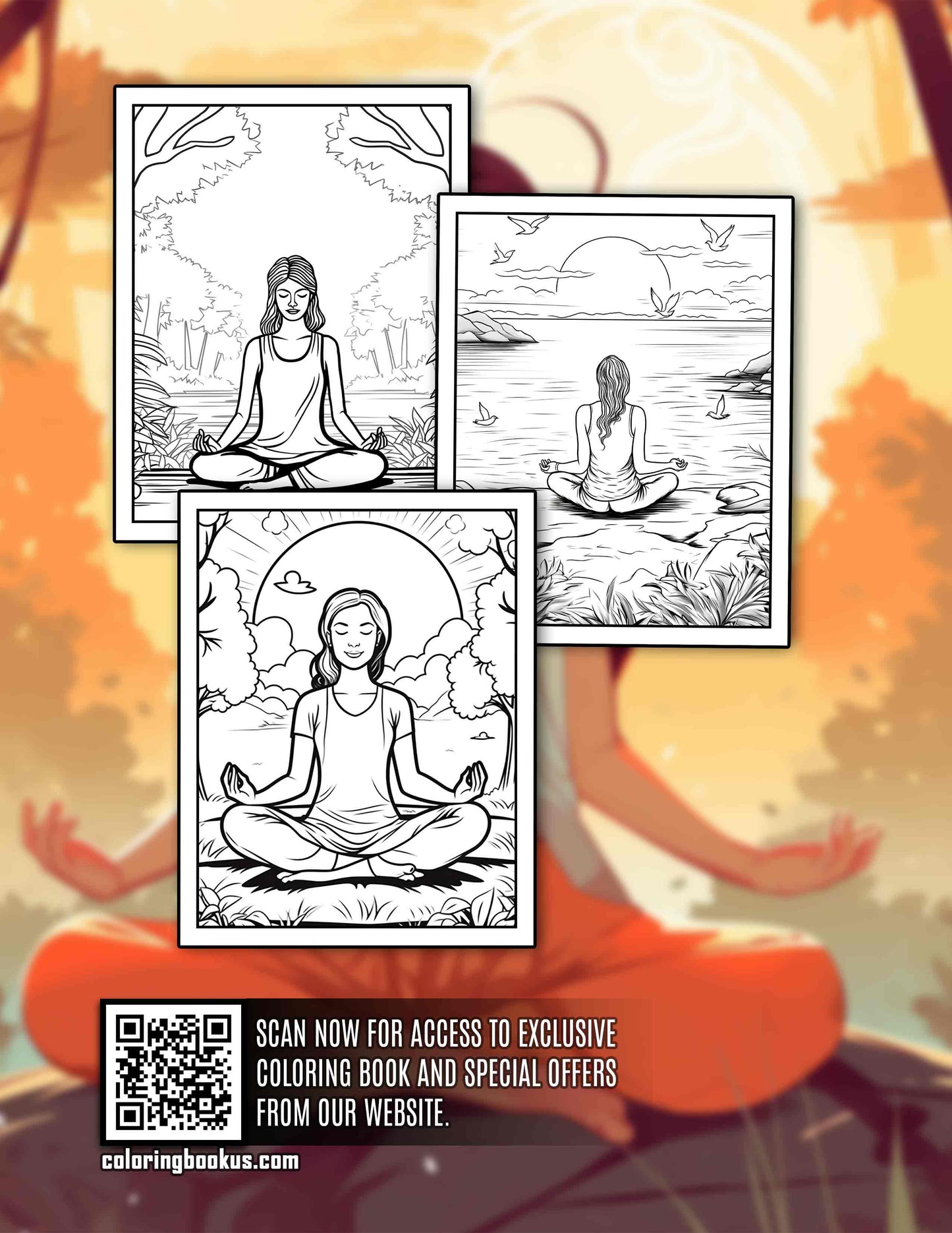 Outdoor Yoga 30 Pages Printable Coloring Book