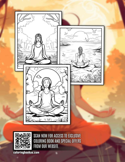 Outdoor Yoga 30 Pages Printable Coloring Book