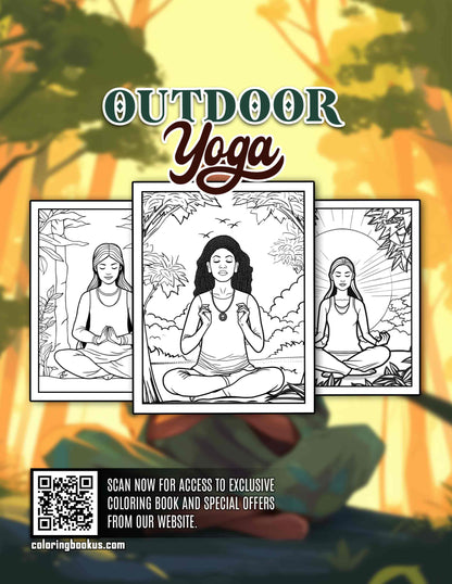 Outdoor Yoga 30 Pages Printable Coloring Book
