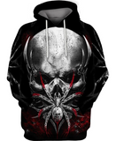 Unisex Hoodie All Over Print Skull Gifts Skull Spider Unisex Hoodie