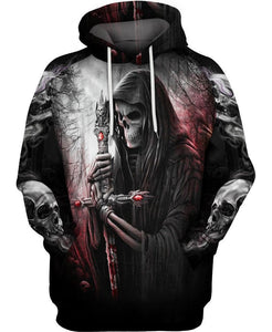 Unisex Hoodie All Over Print Skull Gifts Cemetery Skull Unisex Hoodie