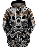 Unisex Hoodie All Over Print Skull Gifts Samurai Skull Unisex Hoodie