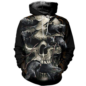 Unisex Hoodie All Over Print Skull Gifts All Over Printed Halloween Skull Unisex Hoodie