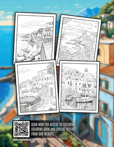 Peaceful Mediterranean Sea 30 Pages Printable Coloring Book