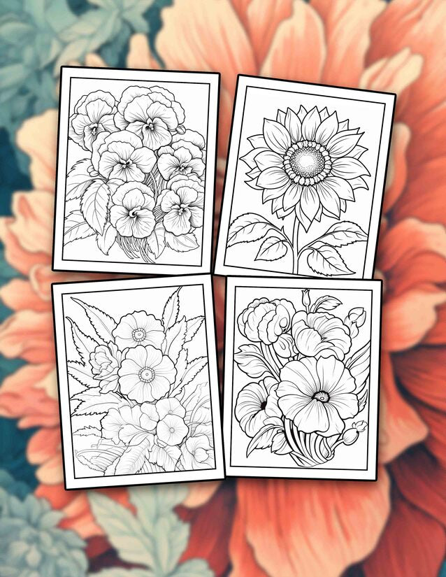 Perfect Bloom Large Print 30 Pages Printable Coloring Book