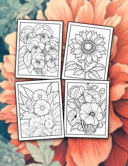 Perfect Bloom Large Print 30 Pages Printable Coloring Book