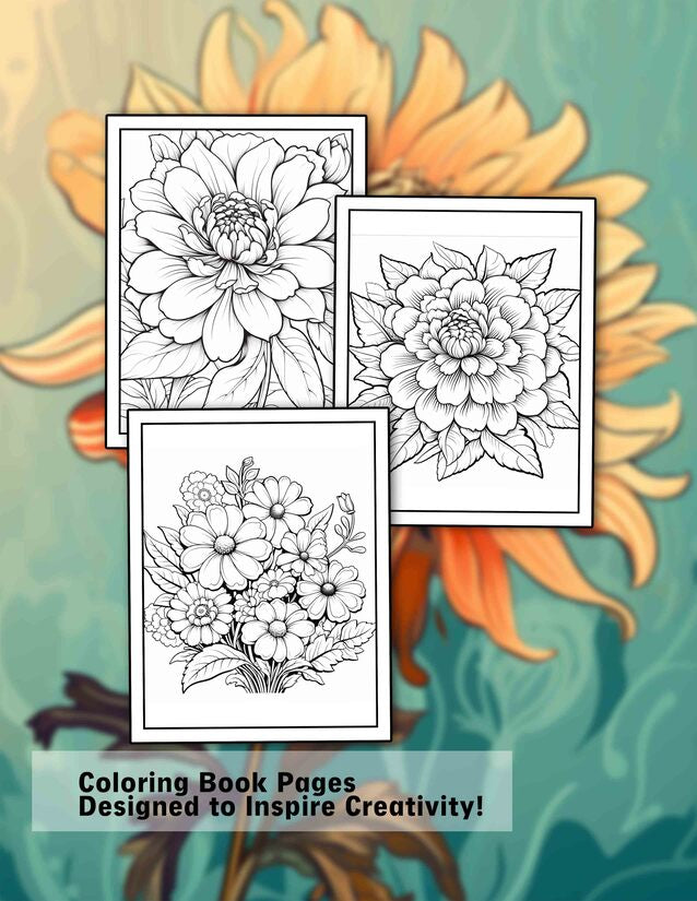 Perfect Bloom Large Print 30 Pages Printable Coloring Book