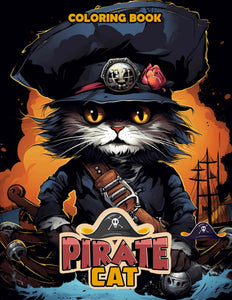 Pirate Cat 30 Pages Printable Coloring Book