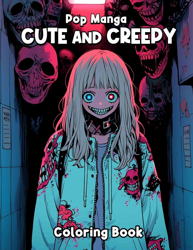 Pop Manga Cute And Creepy 30 Pages Printable Coloring Book