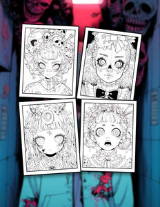 Pop Manga Cute And Creepy 30 Pages Printable Coloring Book