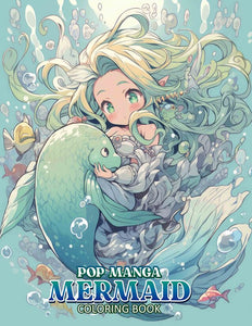 Pop Manga Mermaid 30 Pages Printable Coloring Book