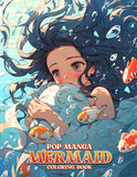 Pop Manga Mermaid 30 Pages Printable Coloring Book