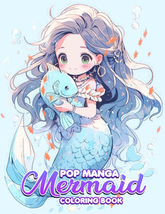 Pop Manga Mermaid 30 Pages Printable Coloring Book