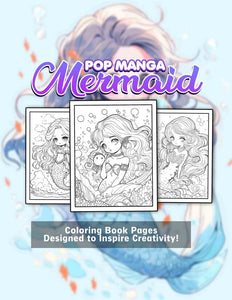 Pop Manga Mermaid 30 Pages Printable Coloring Book