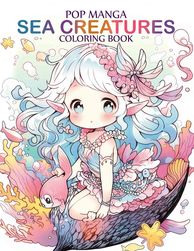 Pop Manga Sea Creatures 30 Pages Printable Coloring Book