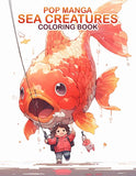 Pop Manga Sea Creatures 30 Pages Printable Coloring Book