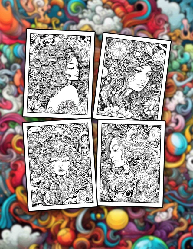 Psychedelic Dream 30 Pages Printable Coloring Book