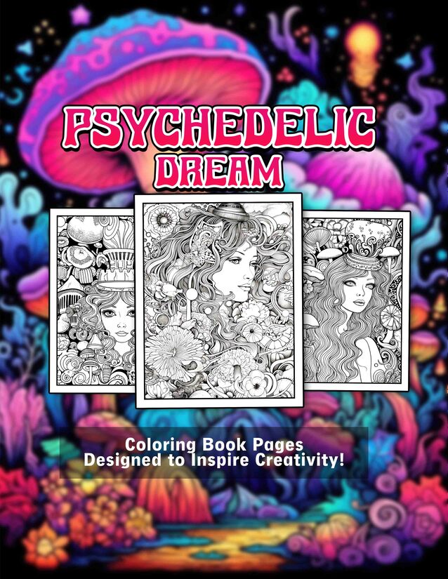 Psychedelic Dream 30 Pages Printable Coloring Book