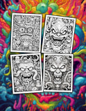 Psychedelic Monster 30 Pages Printable Coloring Book