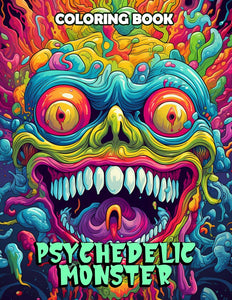 Psychedelic Monster 30 Pages Printable Coloring Book