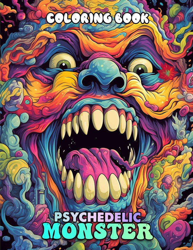 Psychedelic Monster 30 Pages Printable Coloring Book