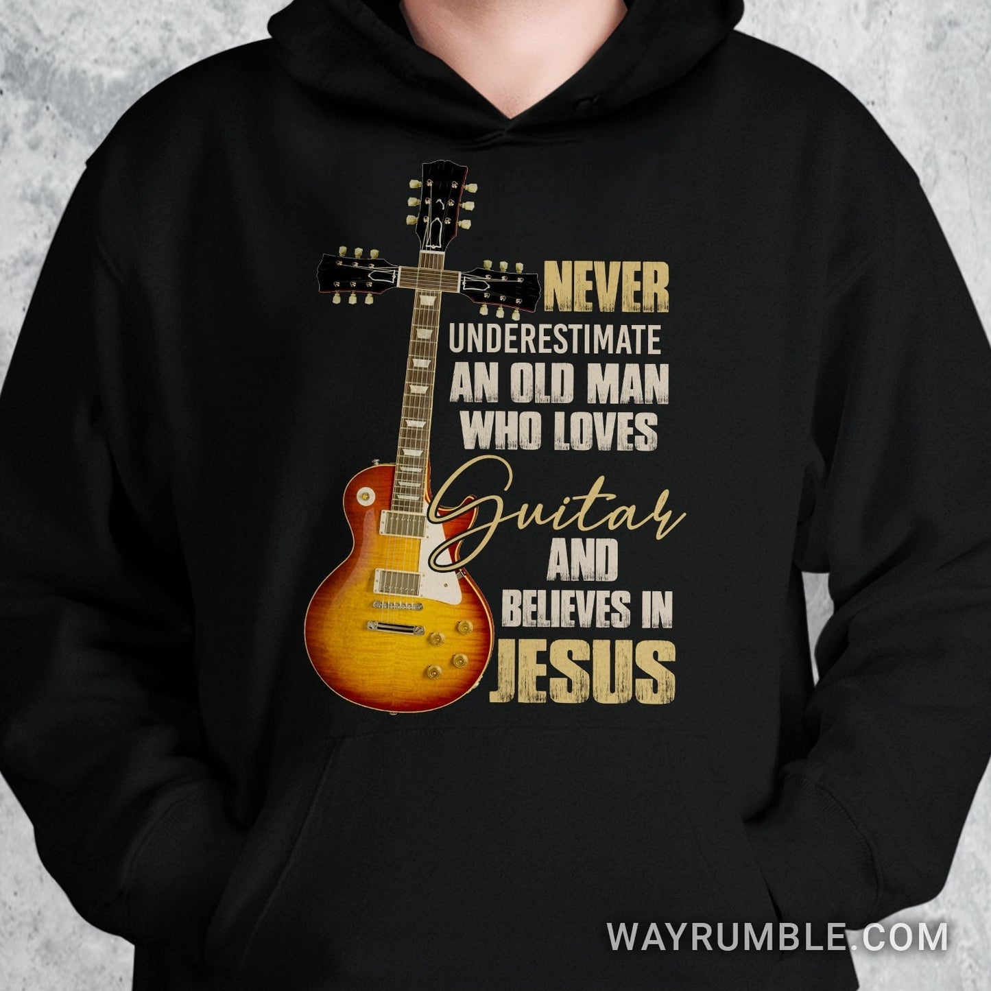 Vintage guitar, Never underestimate an old man who loves guitar - Jesus Apparel