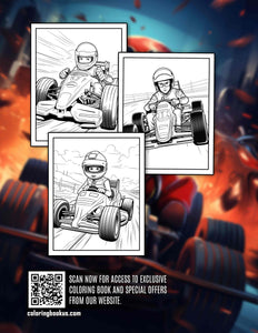 Racing Boys 30 Pages Printable Coloring Book