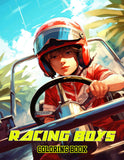 Racing Boys 30 Pages Printable Coloring Book