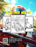 Racing Boys 30 Pages Printable Coloring Book