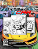 Racing Car 30 Pages Printable Coloring Book