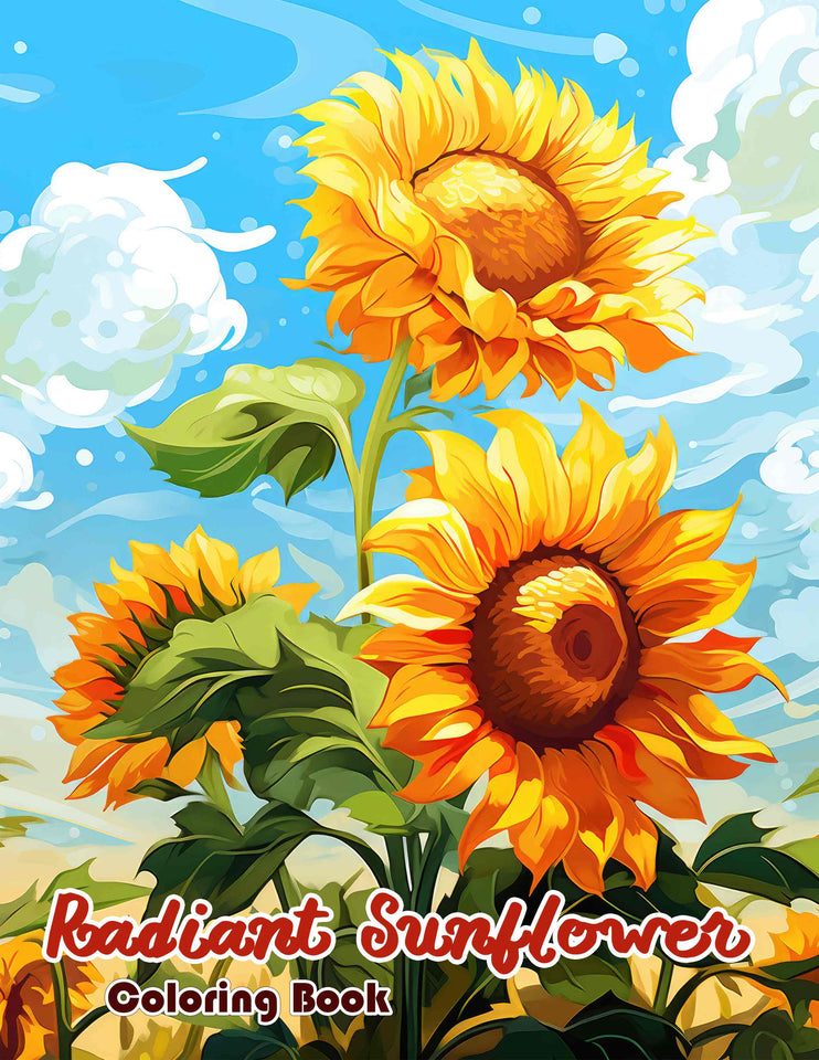 Radiant Sunflower 30 Pages Printable Coloring Book