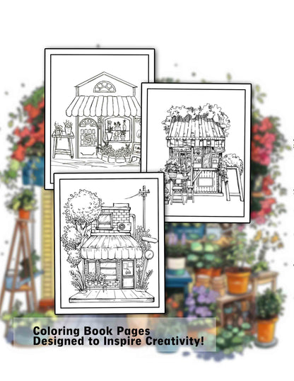 Relaxing Ghibli Store 30 Pages Printable Coloring Book
