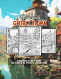 Relaxing Ghibli Town 30 Pages Printable Coloring Book