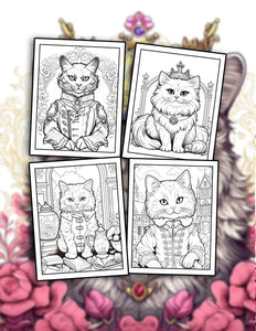 Royal Cats 30 Pages Printable Coloring Book