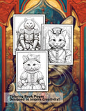 Royal Cats 30 Pages Printable Coloring Book