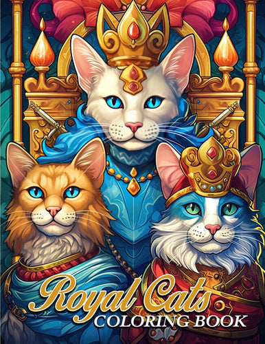 Royal Cats 30 Pages Printable Coloring Book