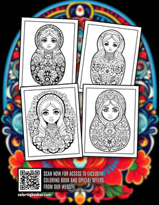 Russian Dolls 30 Pages Printable Coloring Book