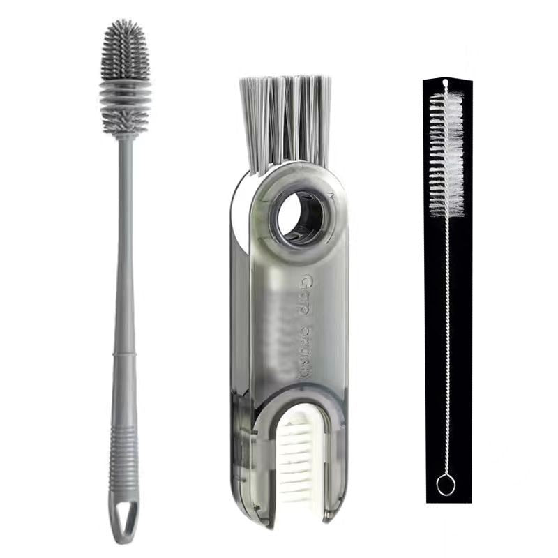 3 in 1 Multifunctional Cleaning Brush, Cup Lid Cleaning Brush Set - Crevice Cleaning Brush