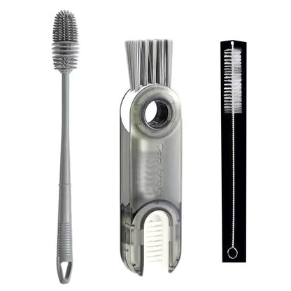 3 in 1 Multifunctional Cleaning Brush, Cup Lid Cleaning Brush Set - Crevice Cleaning Brush