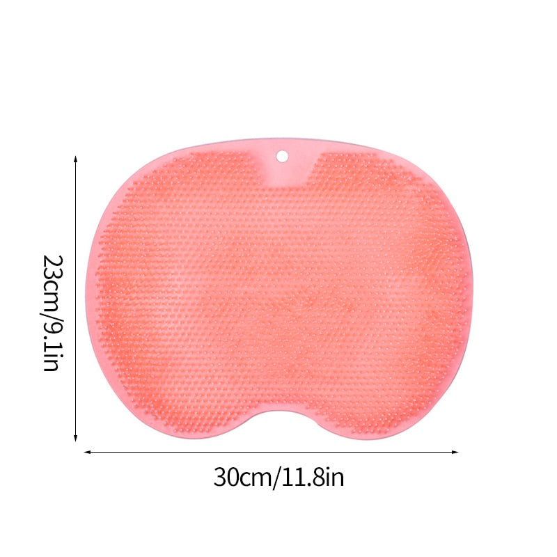 Exfoliating Shower Massage Scraper Bathroom Non-slip Bath Mat Back Massage Brush Silicone Foot Wash Body Cleaning Bathing Too