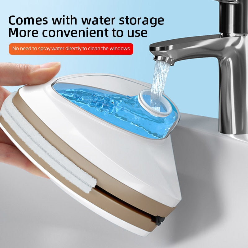 Double-Sided Magnetic Glass Window Cleaner with Automatic Water Discharge - Efficient Window Brush for Household Cleaning