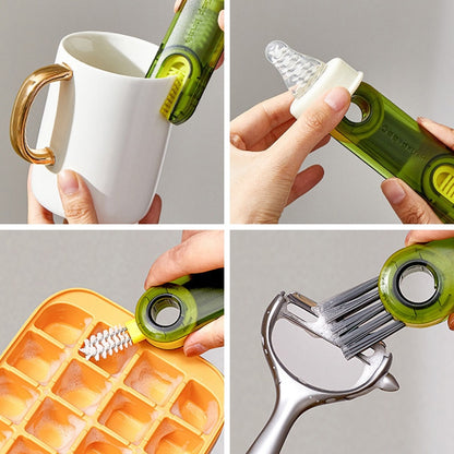 3 in 1 Multifunctional Cleaning Brush, Cup Lid Cleaning Brush Set - Crevice Cleaning Brush
