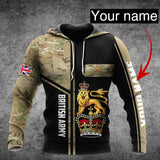 Personalized Name British Army Camo All Over Printed Unisex Hoodie