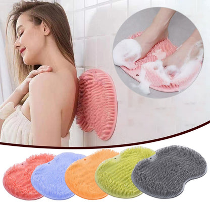 Exfoliating Shower Massage Scraper Bathroom Non-slip Bath Mat Back Massage Brush Silicone Foot Wash Body Cleaning Bathing Too