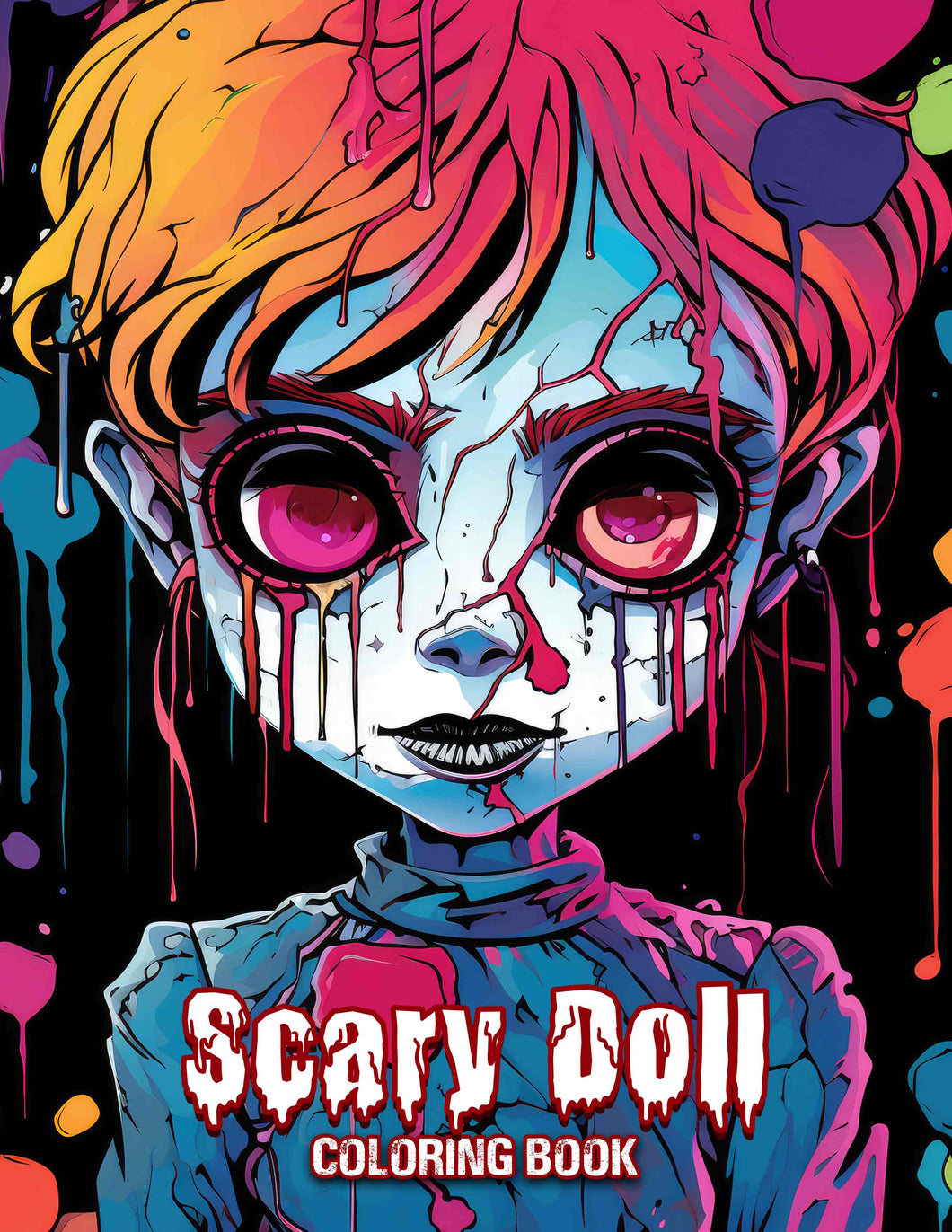 Scary Doll 30 Pages Printable Coloring Book